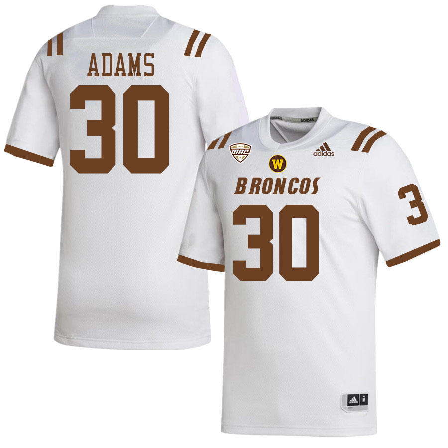 #30 Armani-Eli Adams Western Michigan Broncos College Football Jerseys Stitched-White